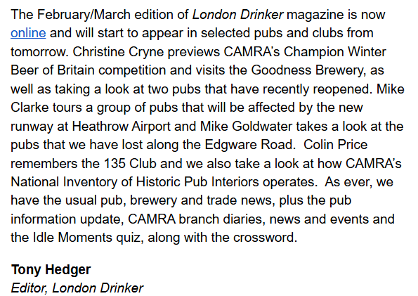 CAMRA London tweet media