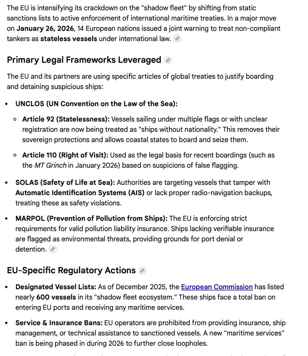 LOrion's tweet photo. @bulkeley_john @jurgen_nauditt BECAUSE they hadn’t dug far enough into #MLOS Maritime Law of Sea laws
ALSO of course we now know that Russias #ShadowFleet are not just tankers but carry #SPY equipment and even #weapons to others around the world.
@Maks_NAFO_FELLA @FT @business https://t.co/wHv0FDW1DY