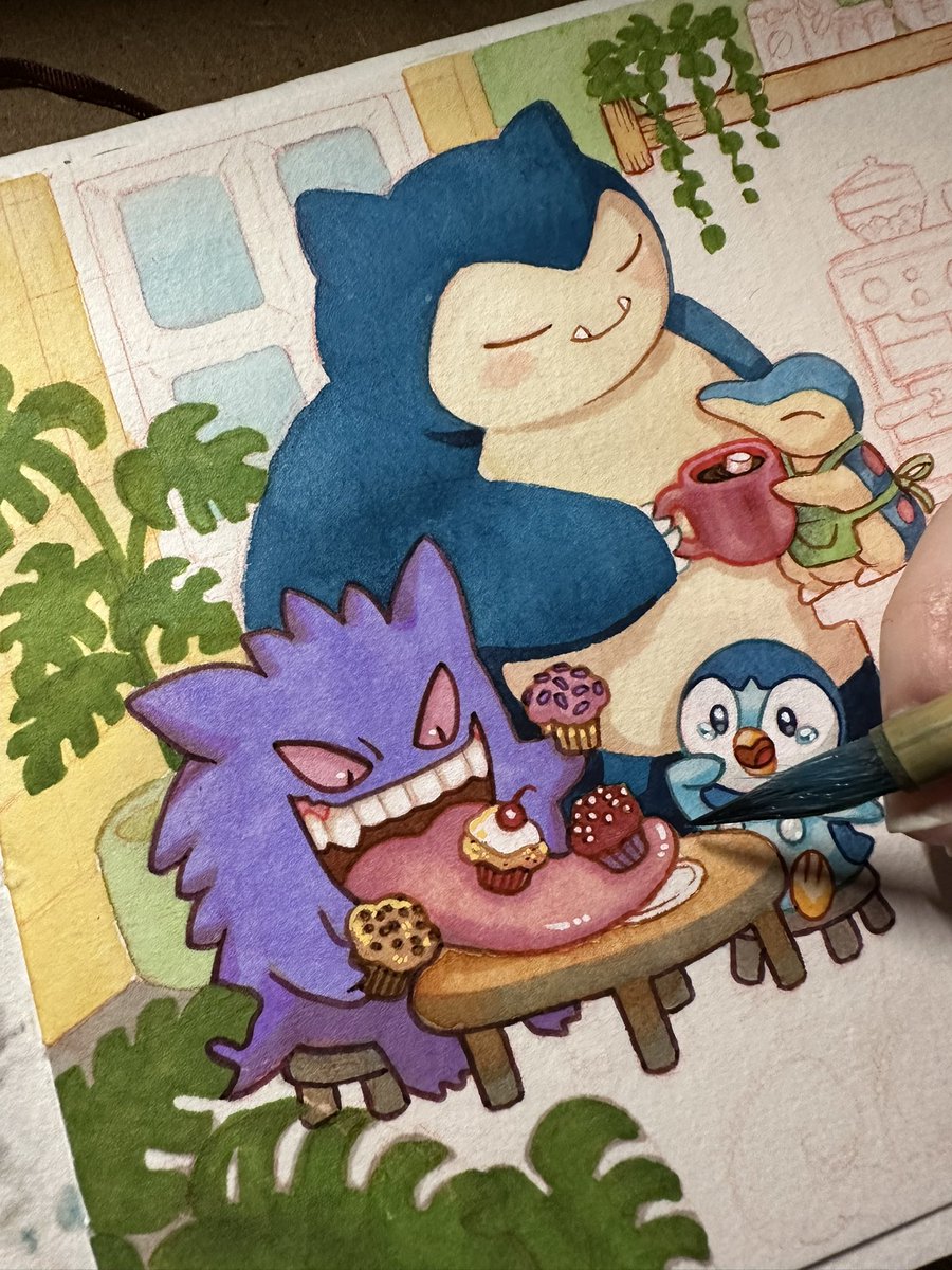 Con un malvavisco para Snorlax 🥹💙