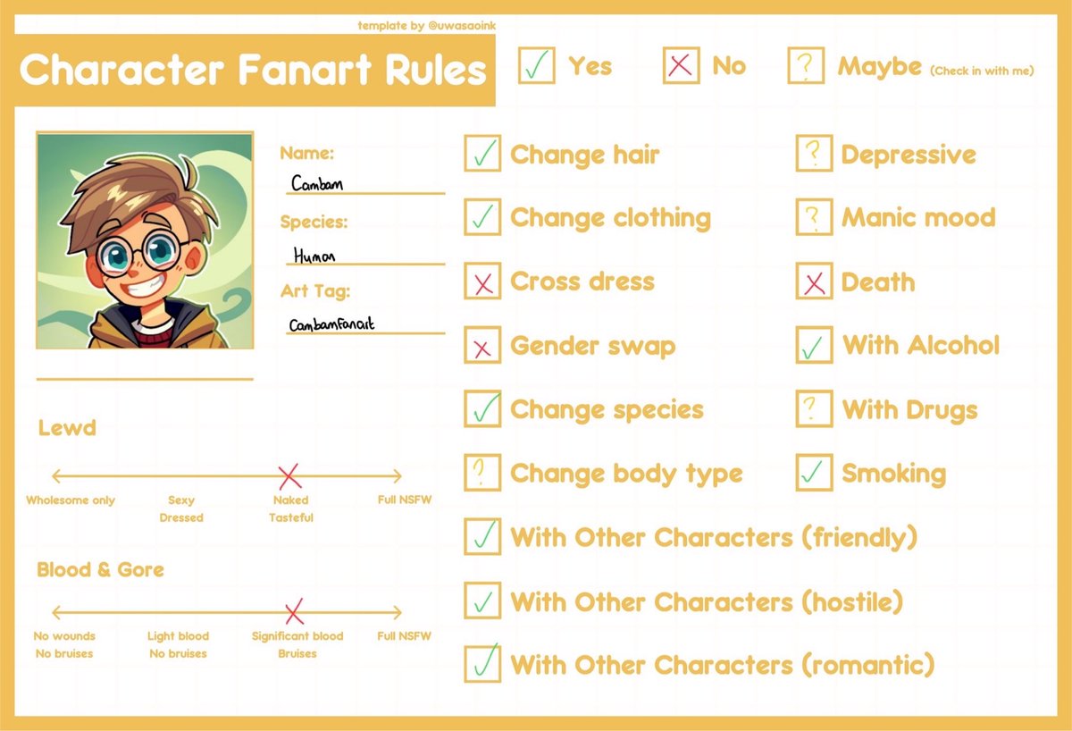 cambam posted his fanart boundaries on discord !!!