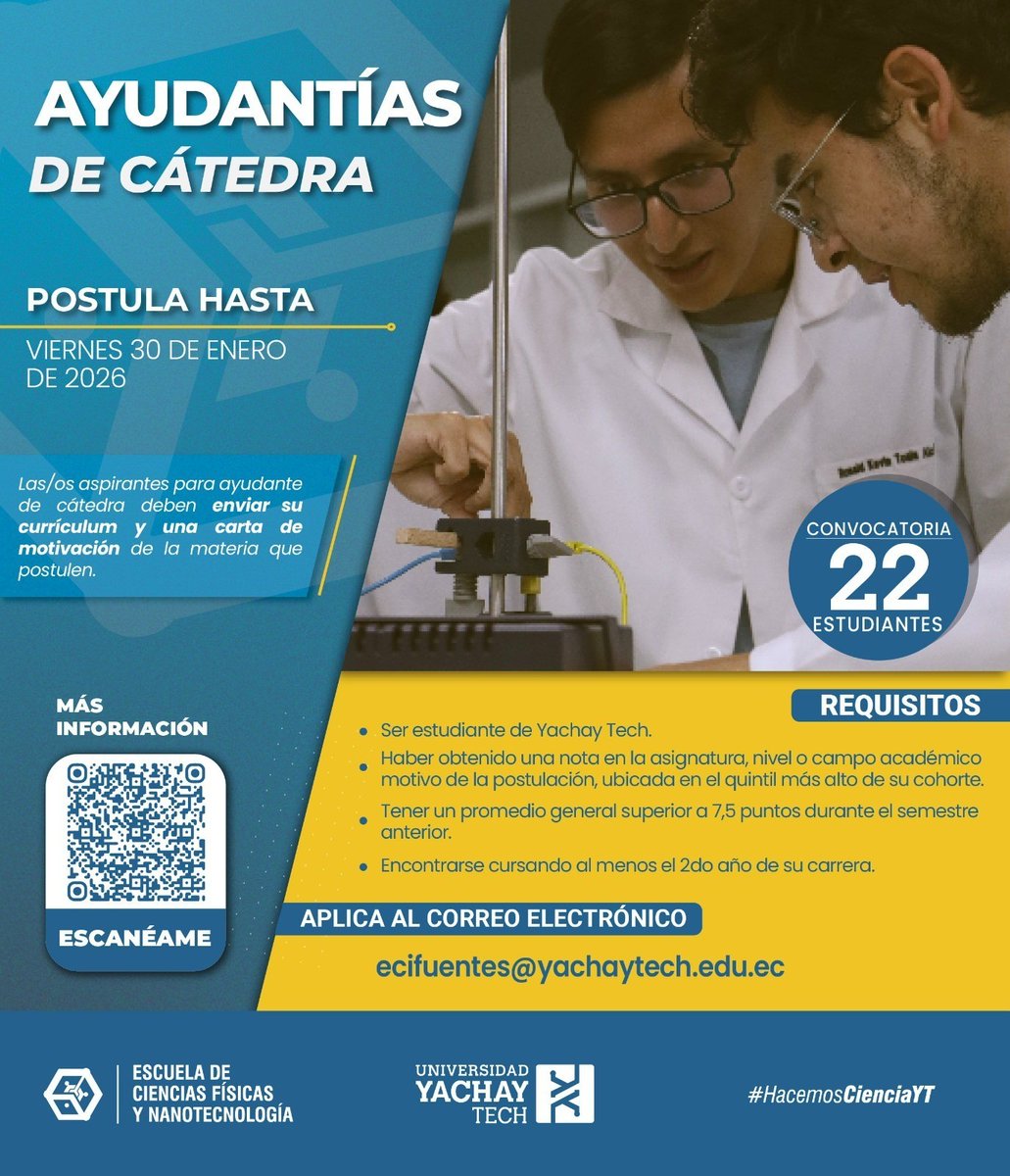 Escuela de Ciencias Físicas y Nanotecnología YT tweet media
