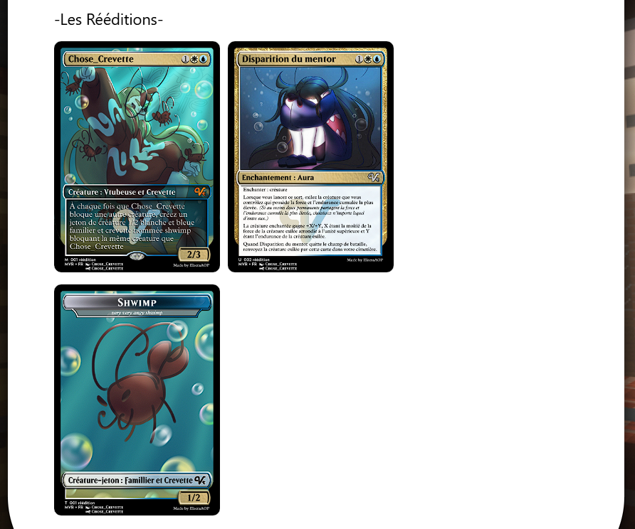 Je l'ai pas dit, mais ce weekend, <a href="/chose_crevette/">Chose Crevette 🚂🦐 | Artist</a> a rejoint Vtuber March en mode réédition !
Ce qui veut dire que c'est un reprint (avec quelques améliorations graphiques) 
je peut le faire pour plusieurs des vtuber/euses qui on participé au premier set, n'hésitez pas a me dm