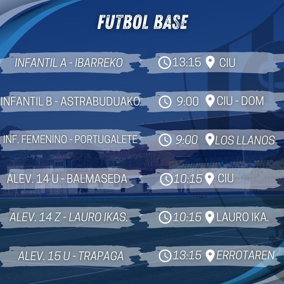🔵⚪🔵⚪
Asteburuko ordutegiak
Horarios del fin de semana
AUPA UNIÓN!
🔵⚪🔵⚪