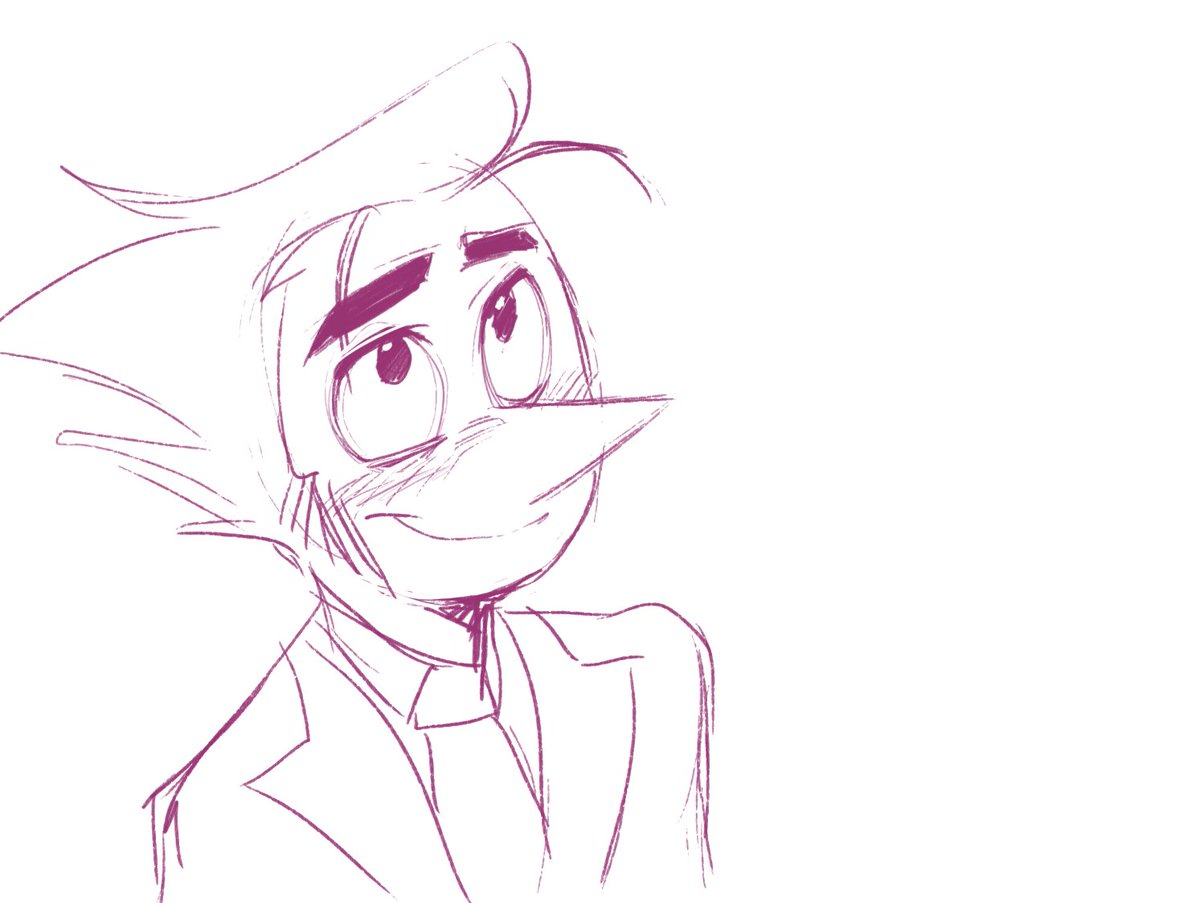 Doodled whilst Bug was recording a very sweet audio and I have cuteness aggression toward him