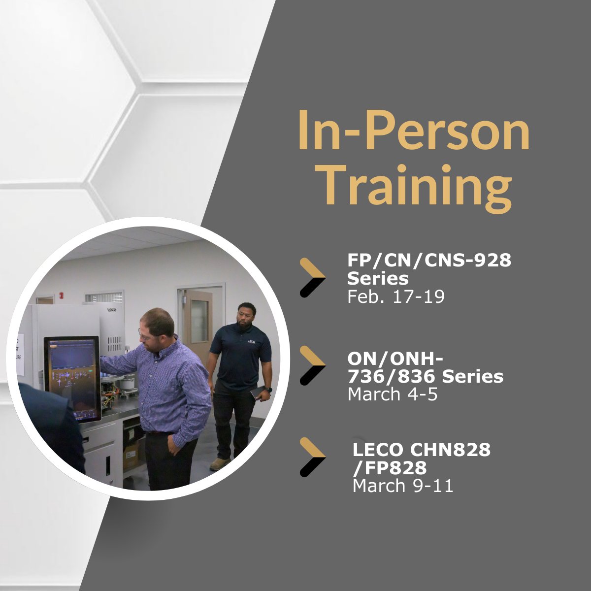 LECOCorp's tweet photo. Join us for a workshop in 2026 to maximize your LECO investment! Gain the expertise for precise results, every day. 🔗 Secure your spot: https://t.co/y8F5hzxMsU #LabManagement #LECO #Instrumentation #QualityControl #ScientificTraining https://t.co/WeK2whyVzr