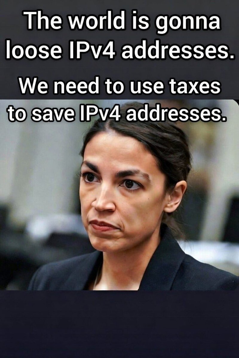 AnthonyZunix's tweet photo. Exhausting IPv4 addresses is real! 🤣🤣 https://t.co/F5ileJmpTx