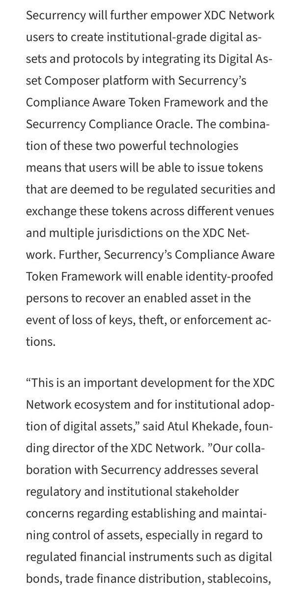 synergy0421's tweet photo. @SMQKEDQG Please keep that in mind

“#XDC‼️ Network to Integrate Groundbreaking DeFi and Compliance Technology From #Securrency”

https://t.co/YiYOjBhfy1 https://t.co/z4yu9CXLo1