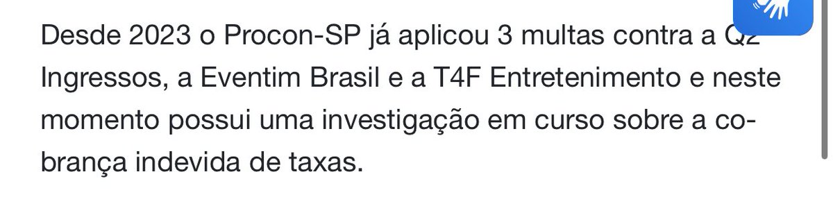 BTSProjectBR's tweet photo. “Desde 2023 o Procon-SP já aplicou 3 multas contra a Q2 Ingressos, a Eventim Brasil e a T4F Entretenimento e neste momento possui uma investigação em curso sobre a cobrança indevida de taxas.”

ASSINEM A PETIÇÃO MEU POVO: https://t.co/j3sNWXxA3x https://t.co/Ww5iHM0azF