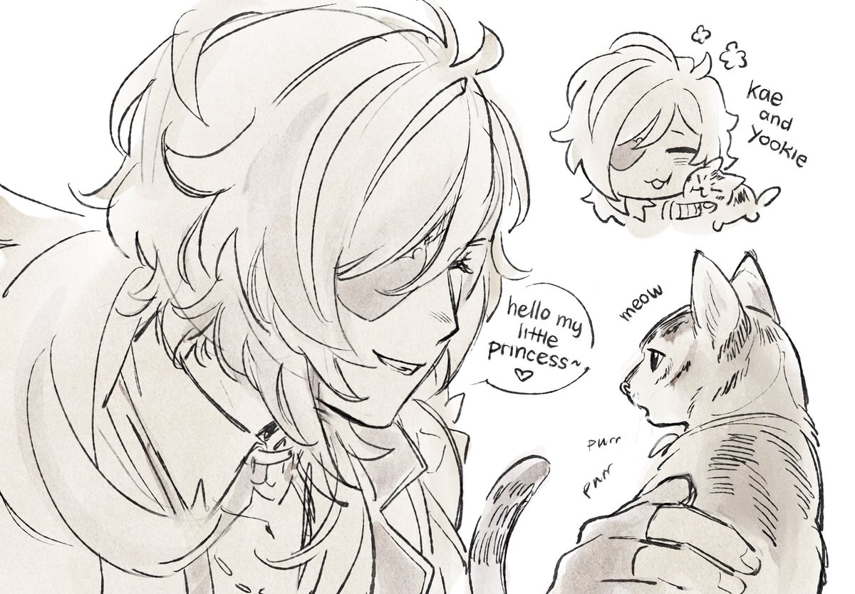 #kaeya and my cat 🥺