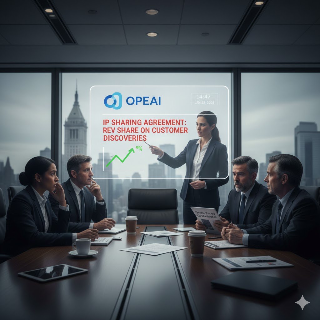 hypeworkflows's tweet image. openai wants a piece of the pie. 

their cfo confirms plans to take a cut of customer-led ip discoveries. this turns ai usage into a royalty model. the cost of "intelligence" just became a lifetime tax on innovation. 

huge for the ledger. smh.