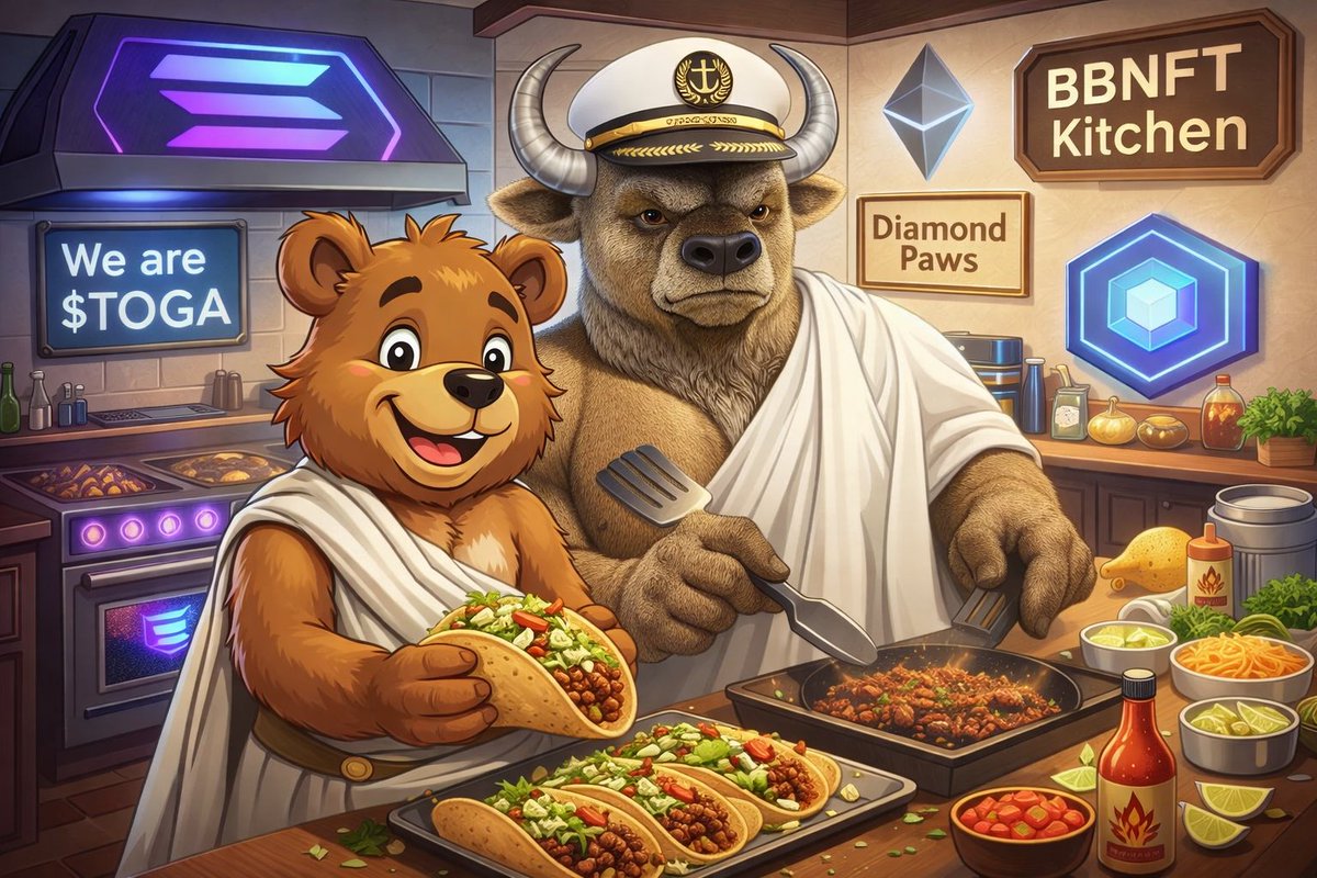 diamondhands's tweet image. 🌮🔥 Tacos on the grill.
📈🍳 Charts on the stove.
💎🐾 Diamond paws in the kitchen.

We are $TOGA 🏛️🔥