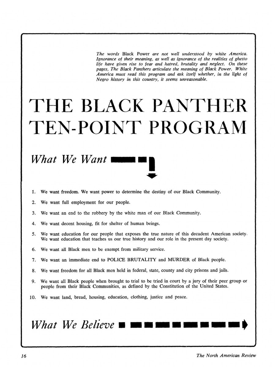 Black Panthers weren’t a threat because of Guns..

They  were  killed for organizing.  

The guns and aesthetic gets copied but their true power was infrastructure. 

They were targeted because they built a parallel system with real capacity.

• Over 70 community survival