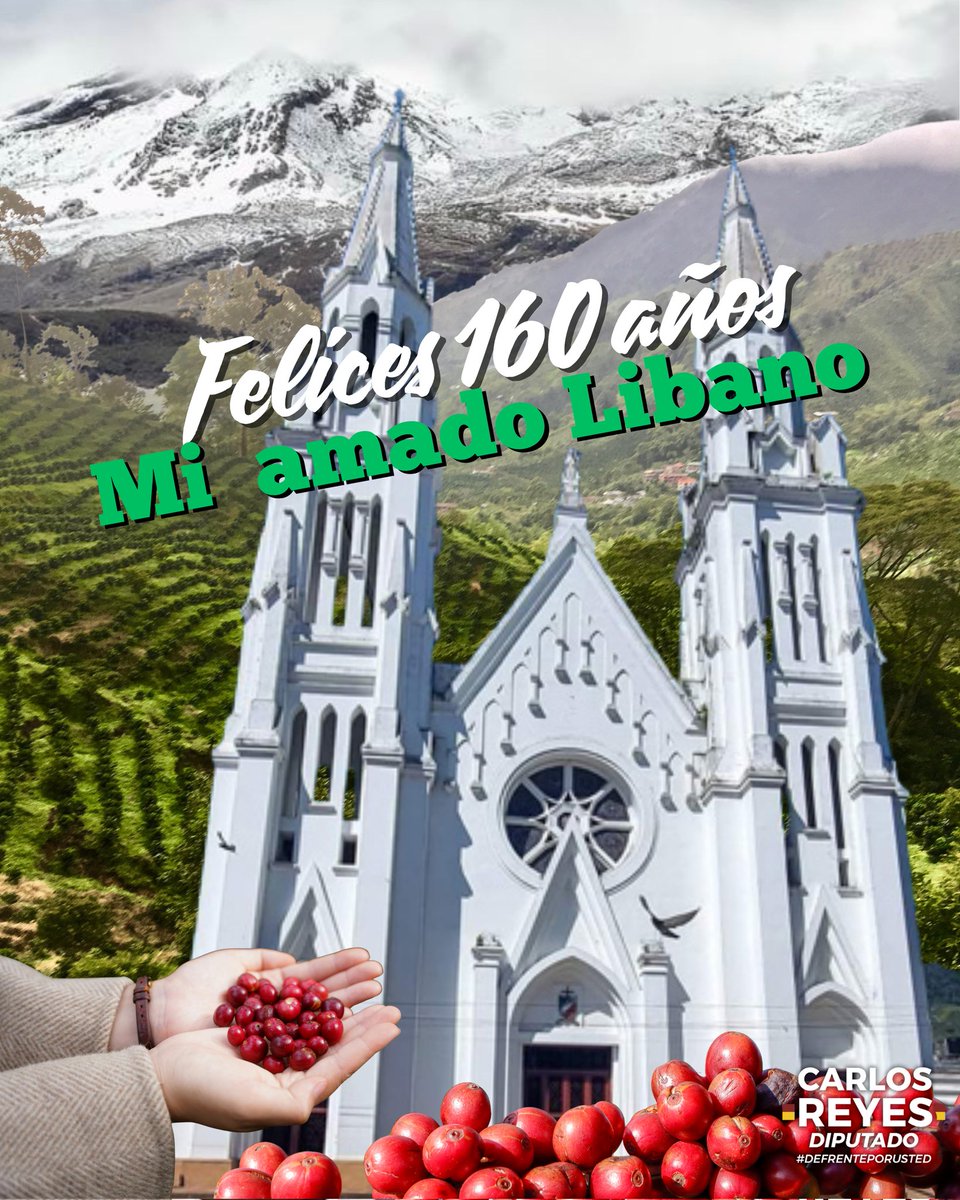 ¡Feliz cumpleaños, mi amado Líbano! 🎉 Hoy celebramos tu historia y tú belleza. Que sigamos cuidando y queriendo siempre a nuestra Ciudad de Torres Blancas

#Libano #Tolima #defrenteporusted