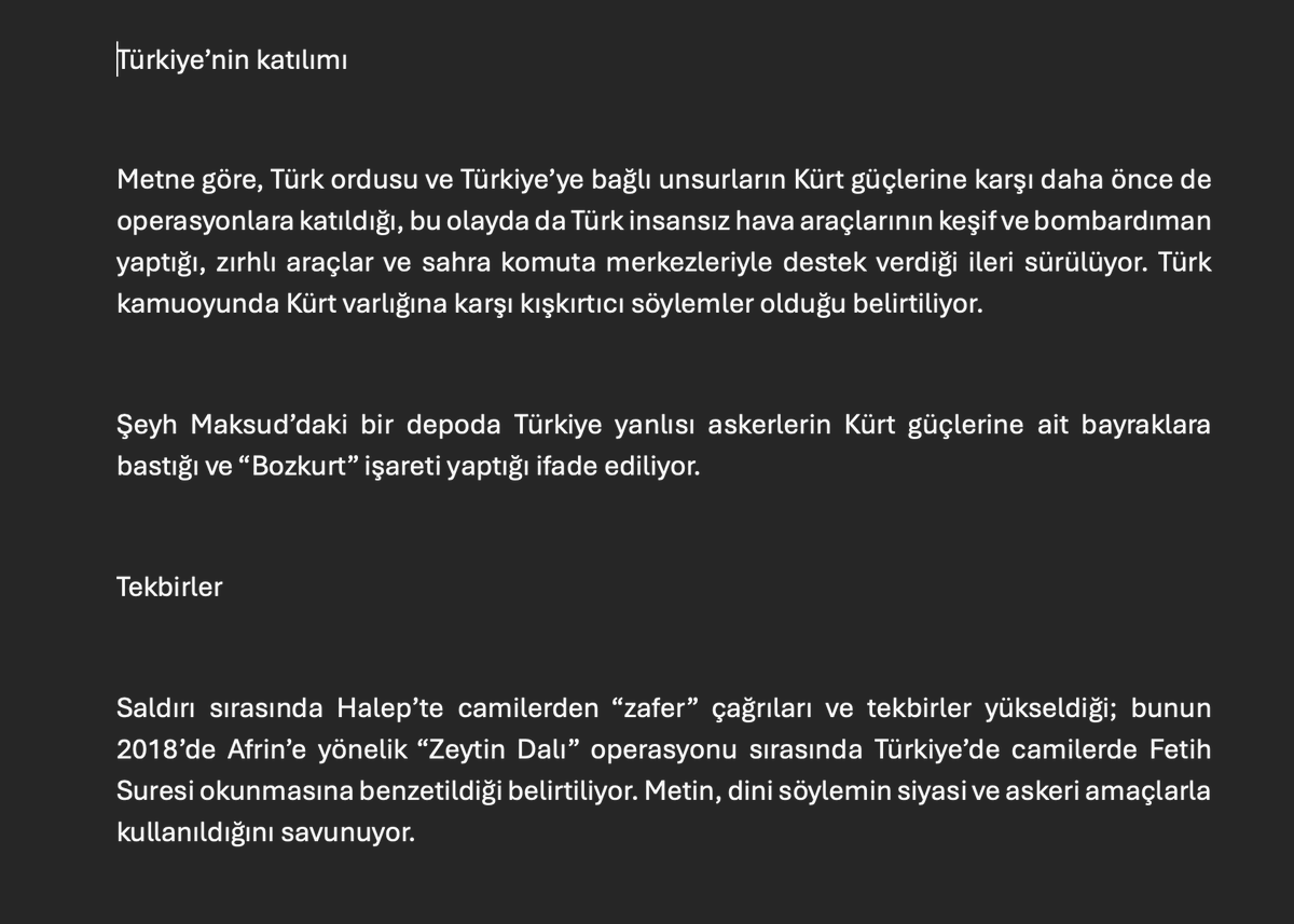 VoiceRojava's tweet image. HTŞ'nin halep şexmeqsud ve eşrefiye saldırılarının sonuçları bir rapor olarak yayınlandı. 4
türkiyenin katılımı