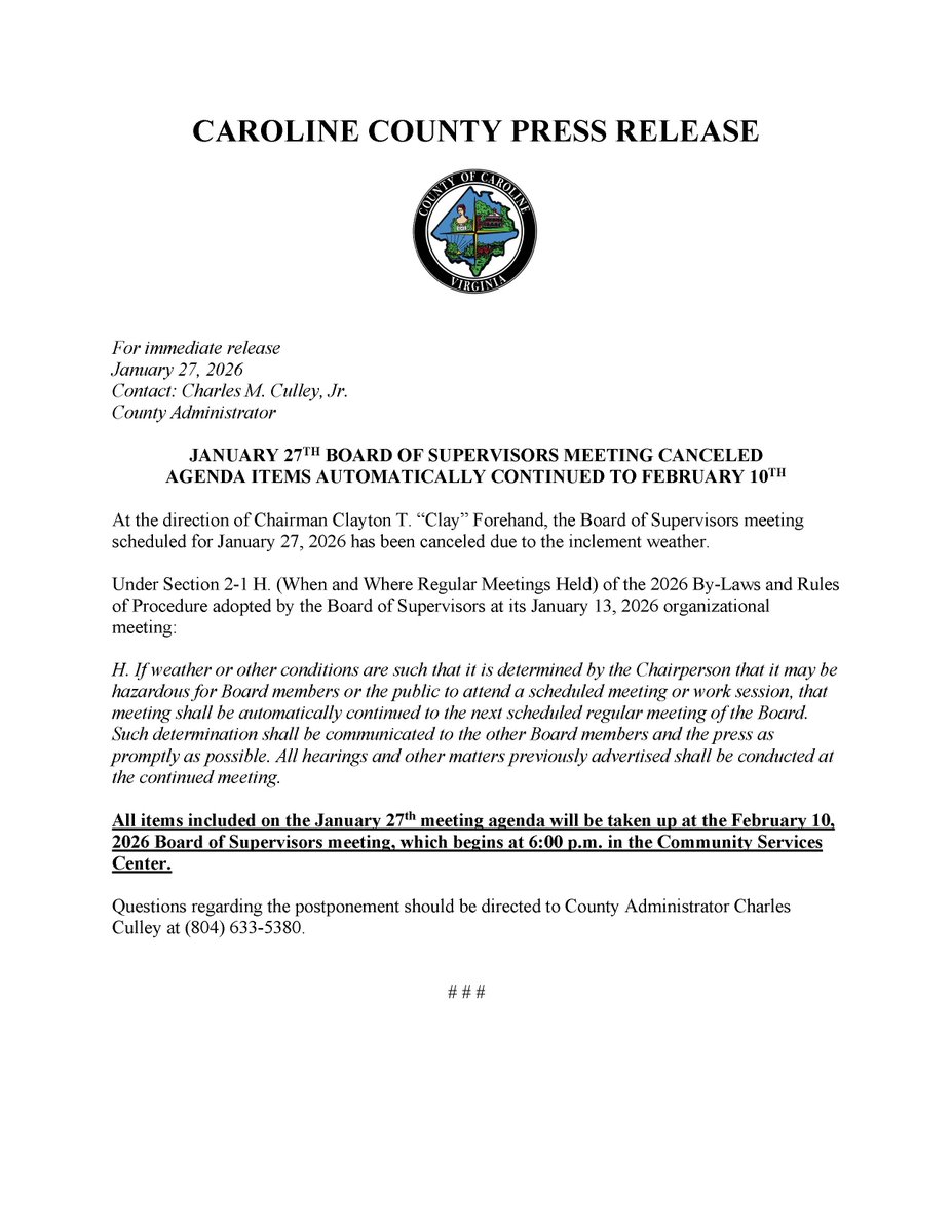 Caroline VA (@carolinegov) on Twitter photo 