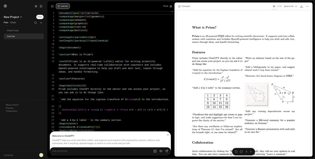 Editor and PDF preview