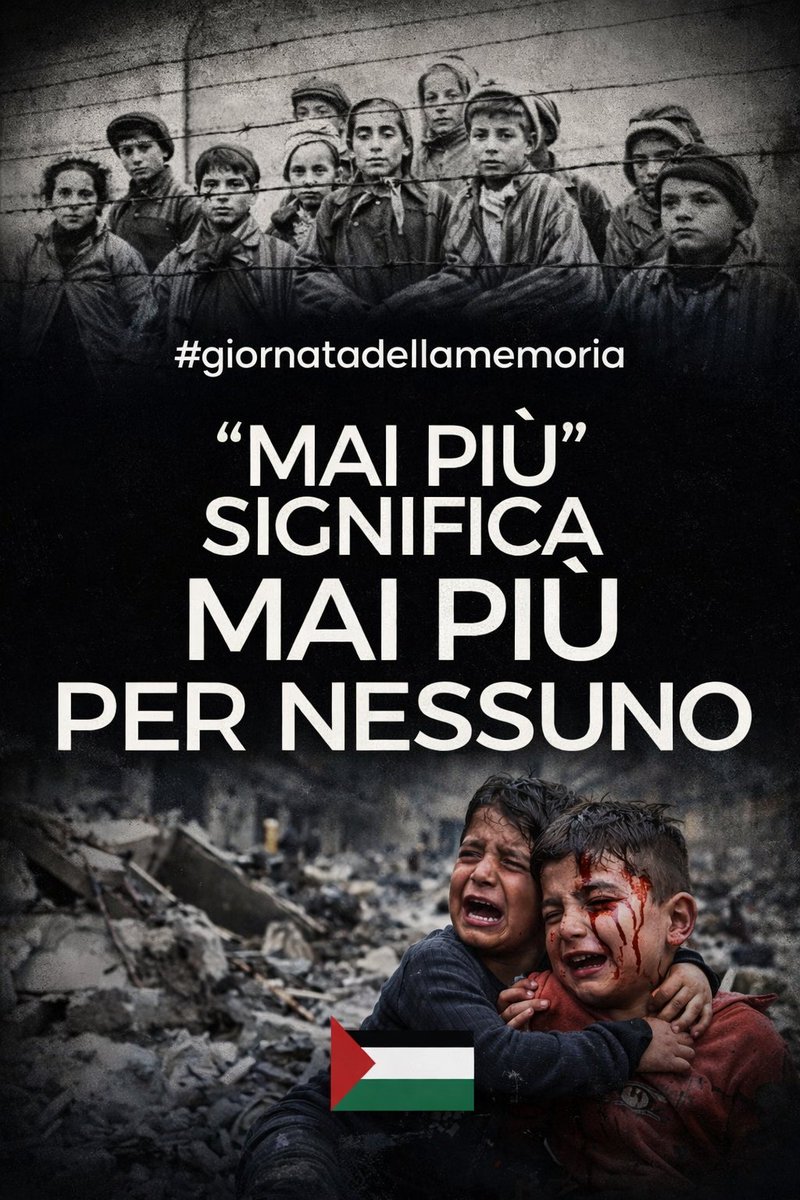 AngeloSab82's tweet photo. "Mai più" significa mai più per nessuno! 

Gli ebrei furono vittime di Hitler, i palestinesi vittime di Netanyahu.

#GiornataDellaMemoria 🕯✡ https://t.co/6vy1vkRIFs