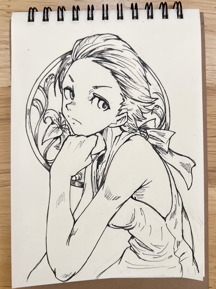 481日目 下描きと完成 Day 480 Draft and finished. #イラスト