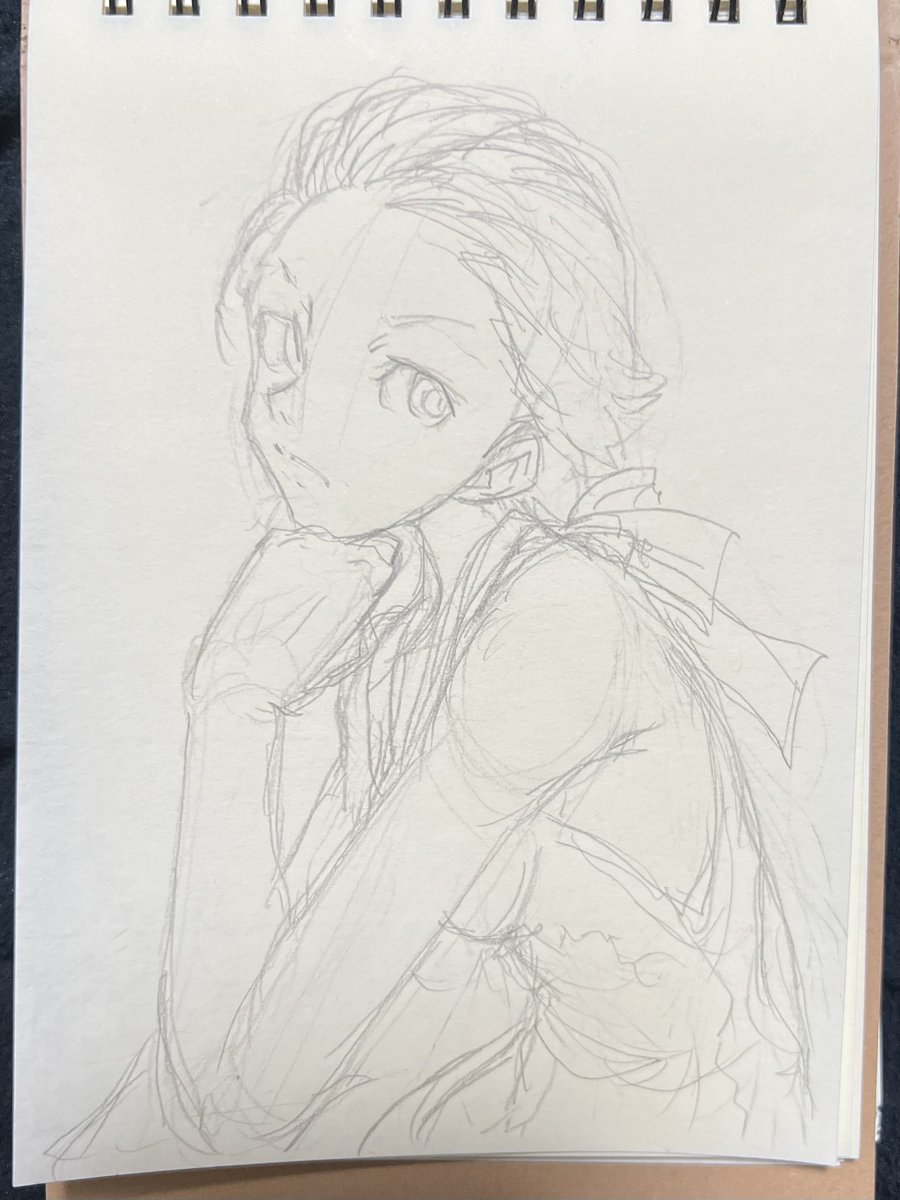 481日目 下描きと完成 Day 480 Draft and finished. #イラスト