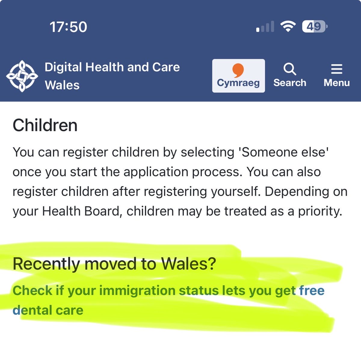 I have a wiggly tooth that kills and my face is swelling and I can’t get a dentist. Then i see this on the NHS Wales website. I’m pissed off with this shit.