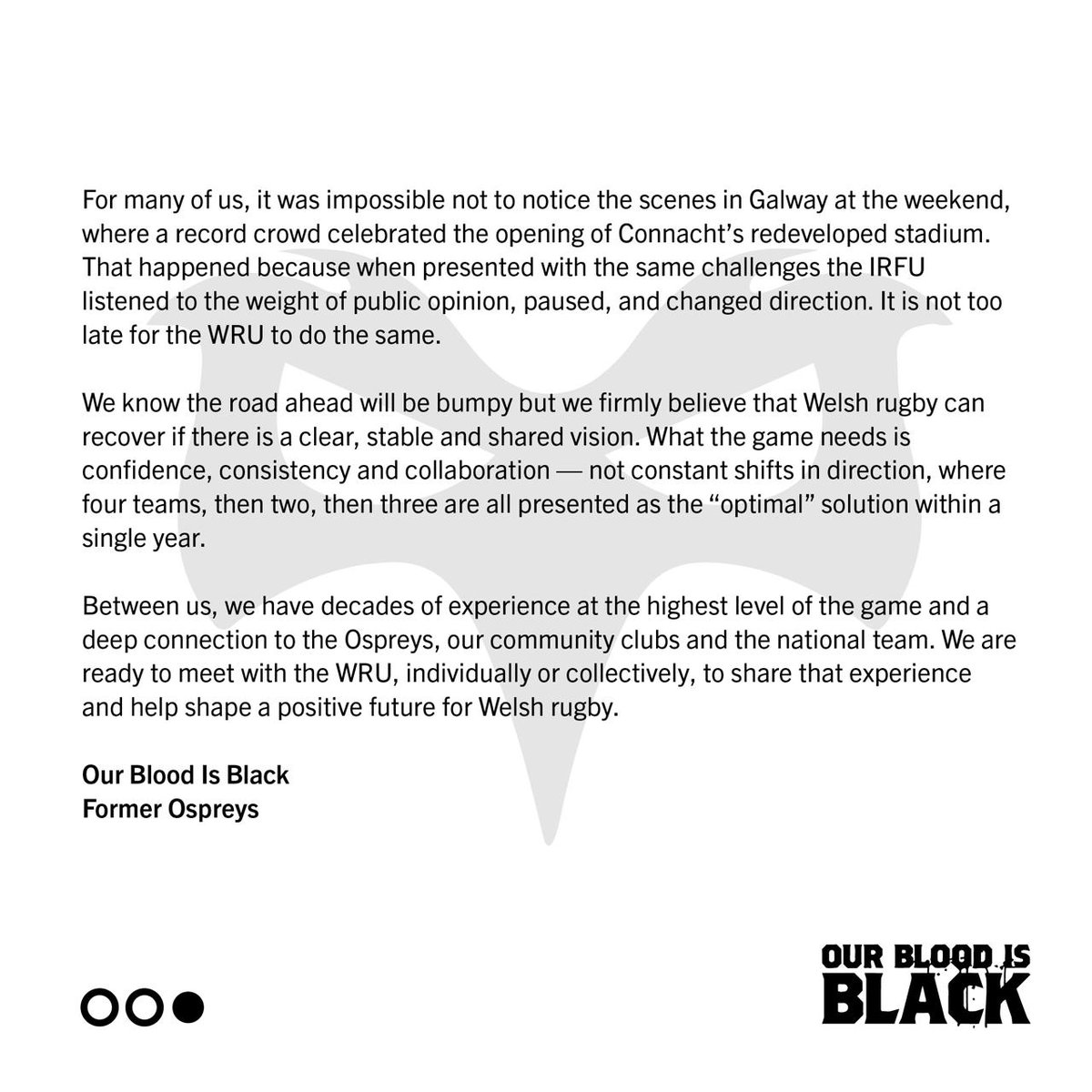 #OurBloodIsBlack 

<a href="/ospreys/">Ospreys</a> <a href="/WelshRugbyUnion/">Welsh Rugby Union 🏴󠁧󠁢󠁷󠁬󠁳󠁿</a>