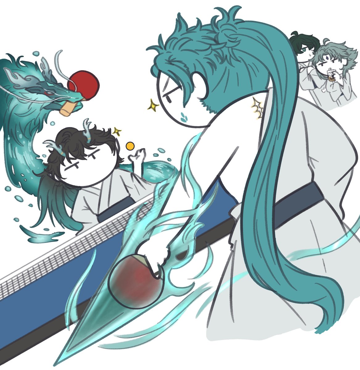 Nattat36_iii's tweet photo. happy onsen trip with golden mochi wives &amp; green husbands ☺️💚💛♨️🍊🏓💖✨

#XiaoAether #魈空 #Dancae #丹穹 #Jirover #忌漂 #lighterwise  #イトアキ https://t.co/rSuNBexLx5