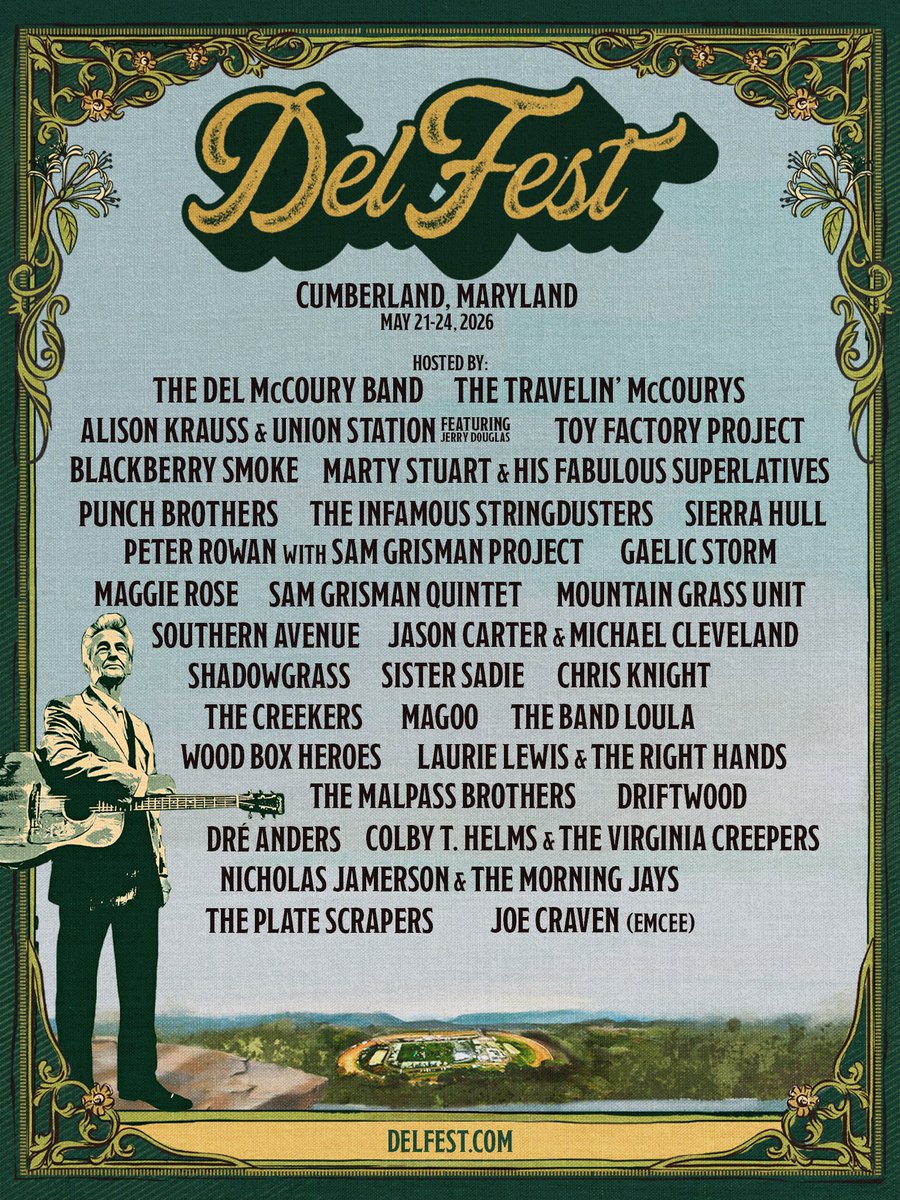 #DelYeah!  We're heading to <a href="/DelFest/">DelFest</a> , May 21-24. Join us in Cumberland, MD with the <a href="/delmccouryband/">The Del McCoury Band</a>, the Travelin' McCourys and so many more. Tickets on  sale now!