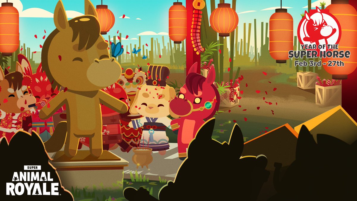 Saddle up for the Year of the Super Horse event next Tuesday, Feb 3rd 🐎

New Super Horse breeds, LNY cosmetics, and a handful of quality of life improvements + bug fixes, ahead of our big v2.1 in spring!