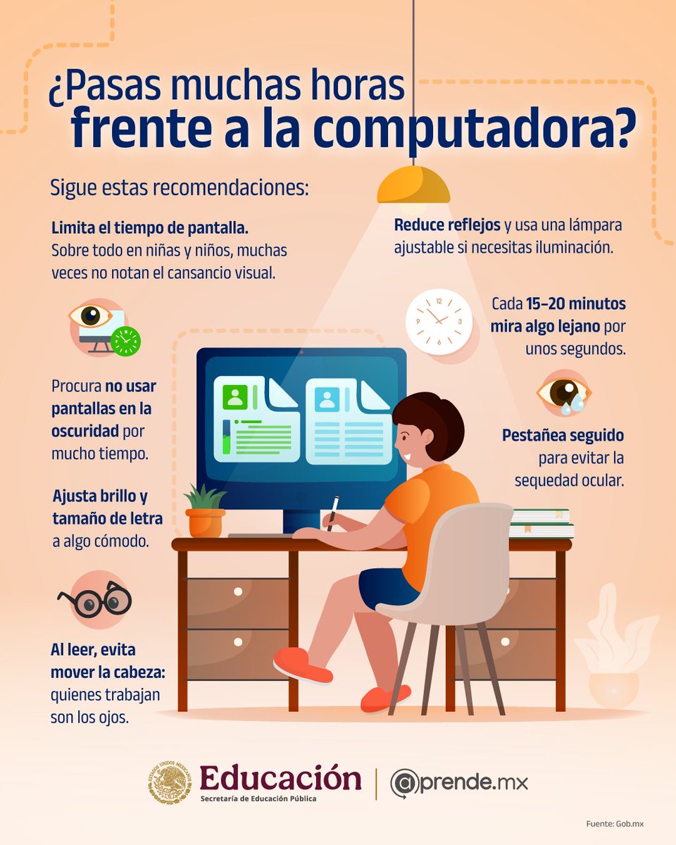¿Vives pegado a la compu? 👀

Hay pequeños cambios que pueden hacer que tus ojos se sientan mucho mejor mientras trabajas o estudias.

Nada complicado, solo #hábitos sencillos para que la pantalla no te gane. 💻✨