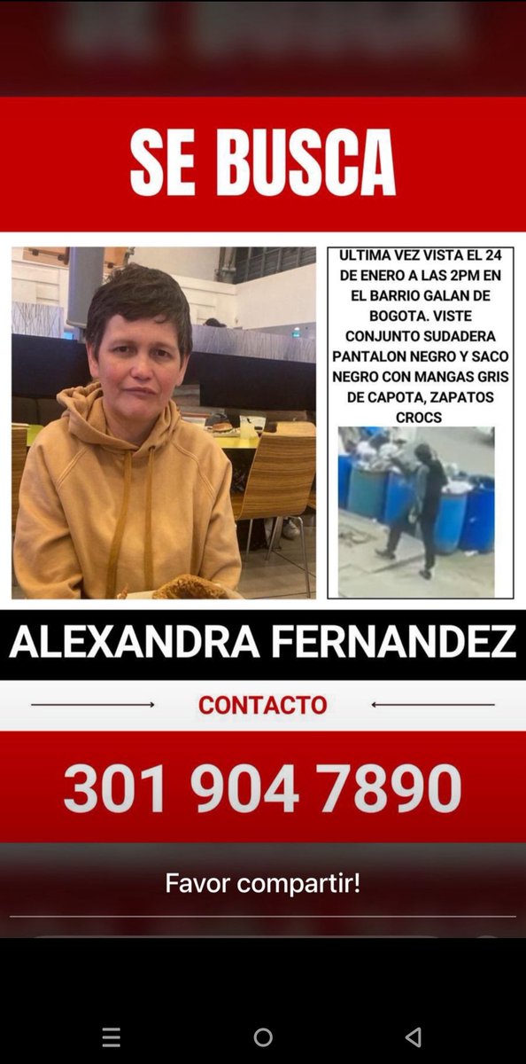 Ayudemos a encontrarla, por favor. 
Se extravió en el barrio Galán.