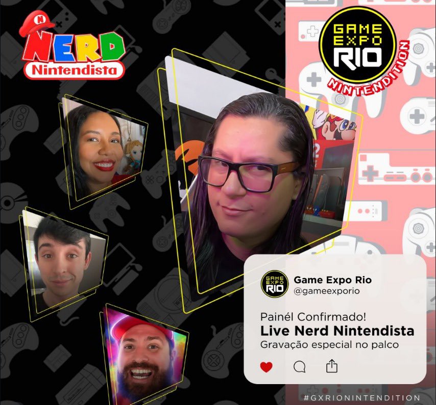 nerdnintendista's tweet image. 🚨 Sorteio de Ingressos! Concorra gratuitamente!
Galera, nesse domingo (01/02) vou estar no Evento Game Expo Rio Nintendition, que vai rolar na Tijuca no Rio de Janeiro.

🔥Além das várias atrações iradas, vou apresentar um painel ao lado dos queridos @rowguii, @andrezzabplays e