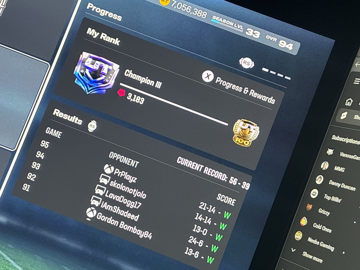 IMFAM1416's tweet photo. @VengeanceTweets @DirtybirdsATL86 @largebillss @Dezmond35 Idk how you gonna do that. I’ve been stuck at 3,183 RP for 7 games even tho I’ve won them all https://t.co/9QY8NGyNLn