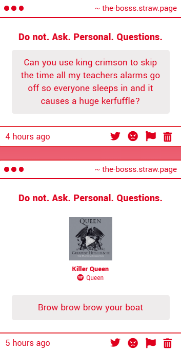 b0ssofnothing's tweet image. I'm not doing that. Go to school.

My favorite Queen song.