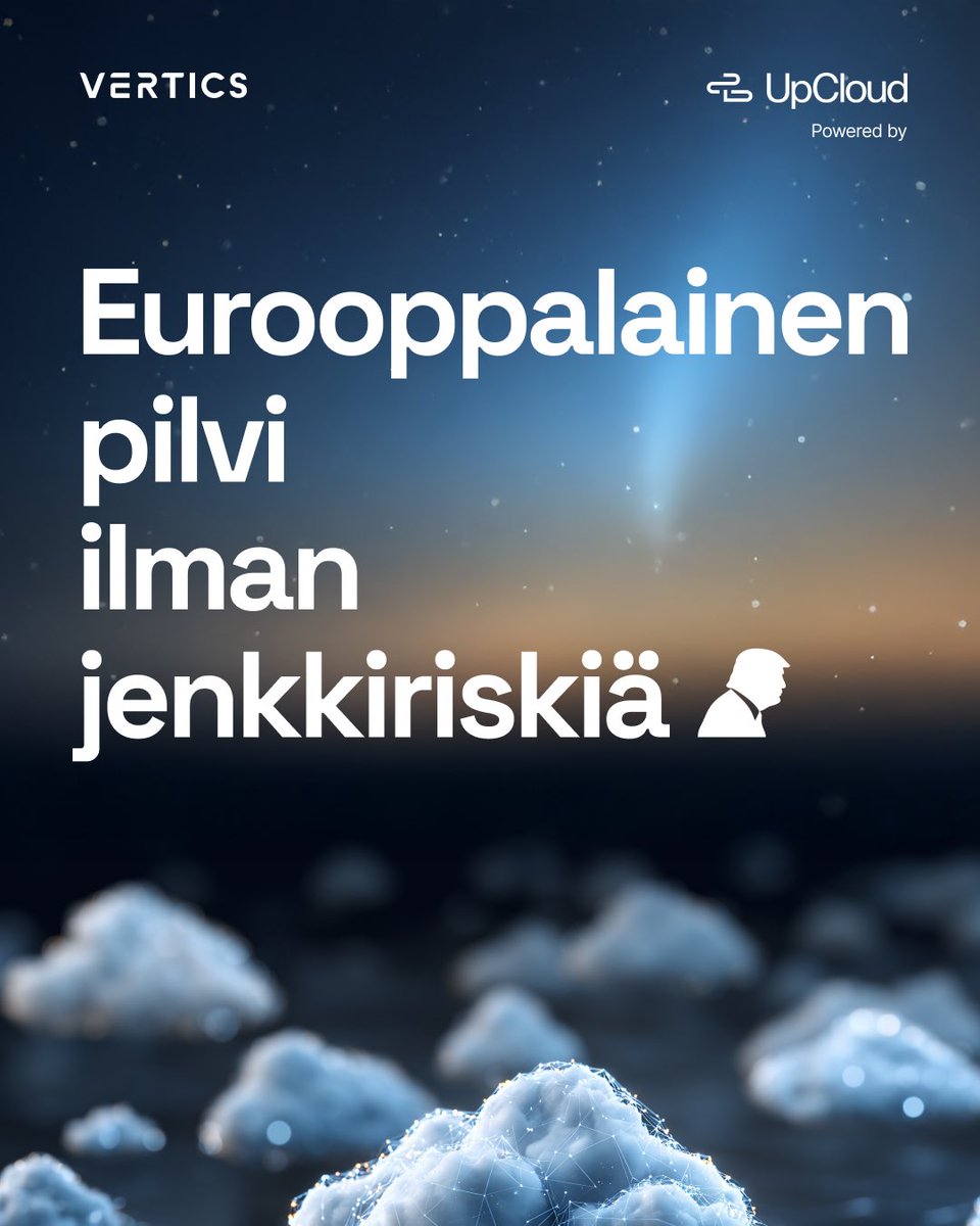 Vertics1's tweet photo. Pilvipalvelua ilman geopoliittista painolastia. 

Euroopassa.

Siirrä jenkkipilvesi meille —> hello@vertics.co https://t.co/MWOLkH3cgZ