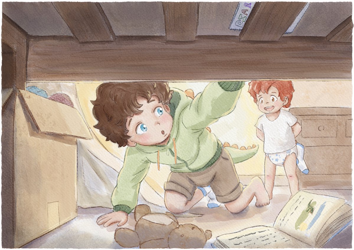 Just morning routines <a href="/Lil_rascal_Hiro/">Hiro the Wahppy Rascal</a> and <a href="/Erik_GhostH/">Erik(GhostH)</a> 

-Hiro, where's my sock?
-The monster did it! Not me!