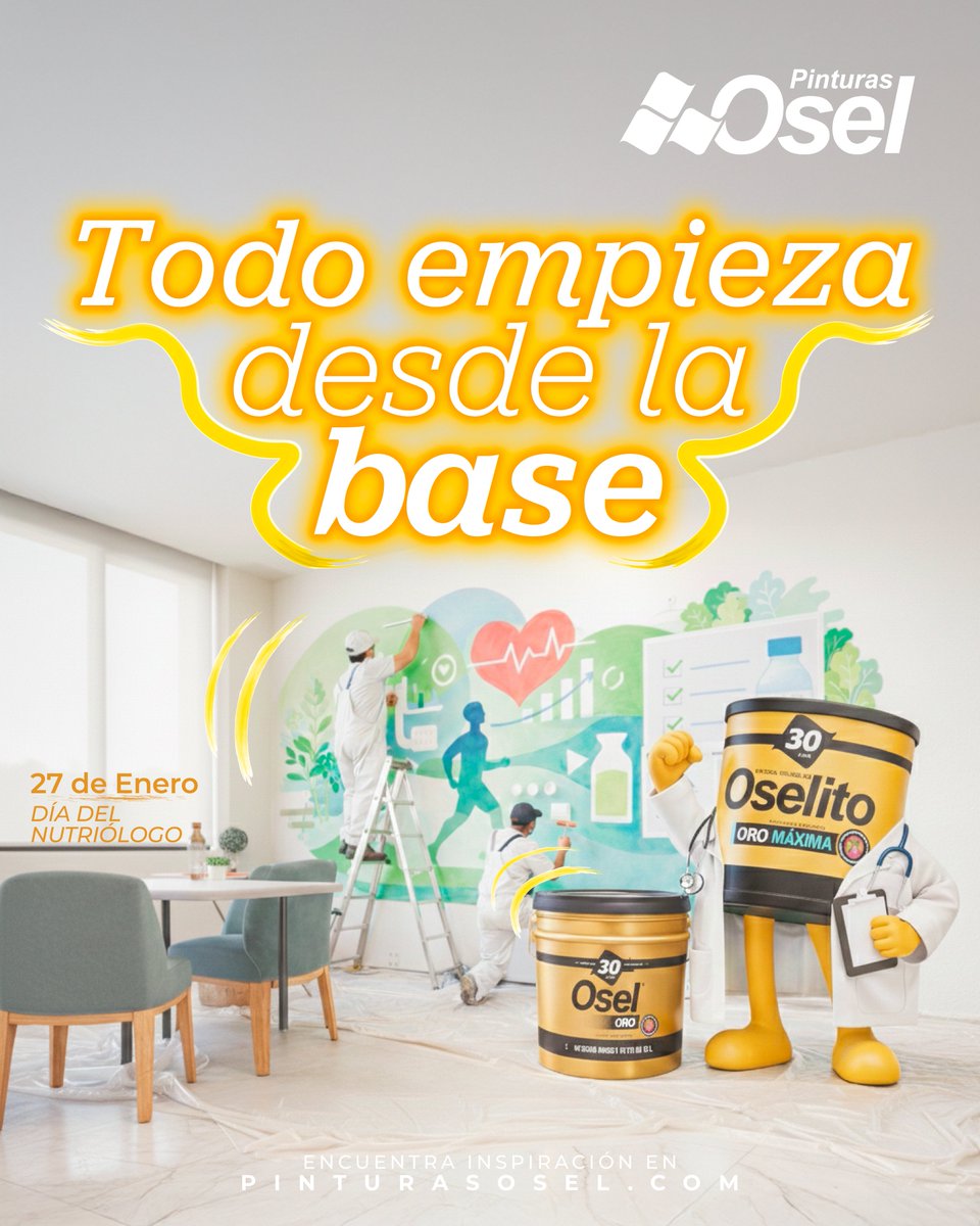 Así como una buena nutrición transforma tu cuerpo, 🍎🥦 un buen color transforma tu espacio. 🏠

Hoy reconocemos a los nutriólogos, especialistas en equilibrio, bienestar y hábitos que transforman vidas.👩‍⚕️

¡Feliz Día del Nutriólogo! 

#PinturasOsel #Efemerides #diadelnutriologo