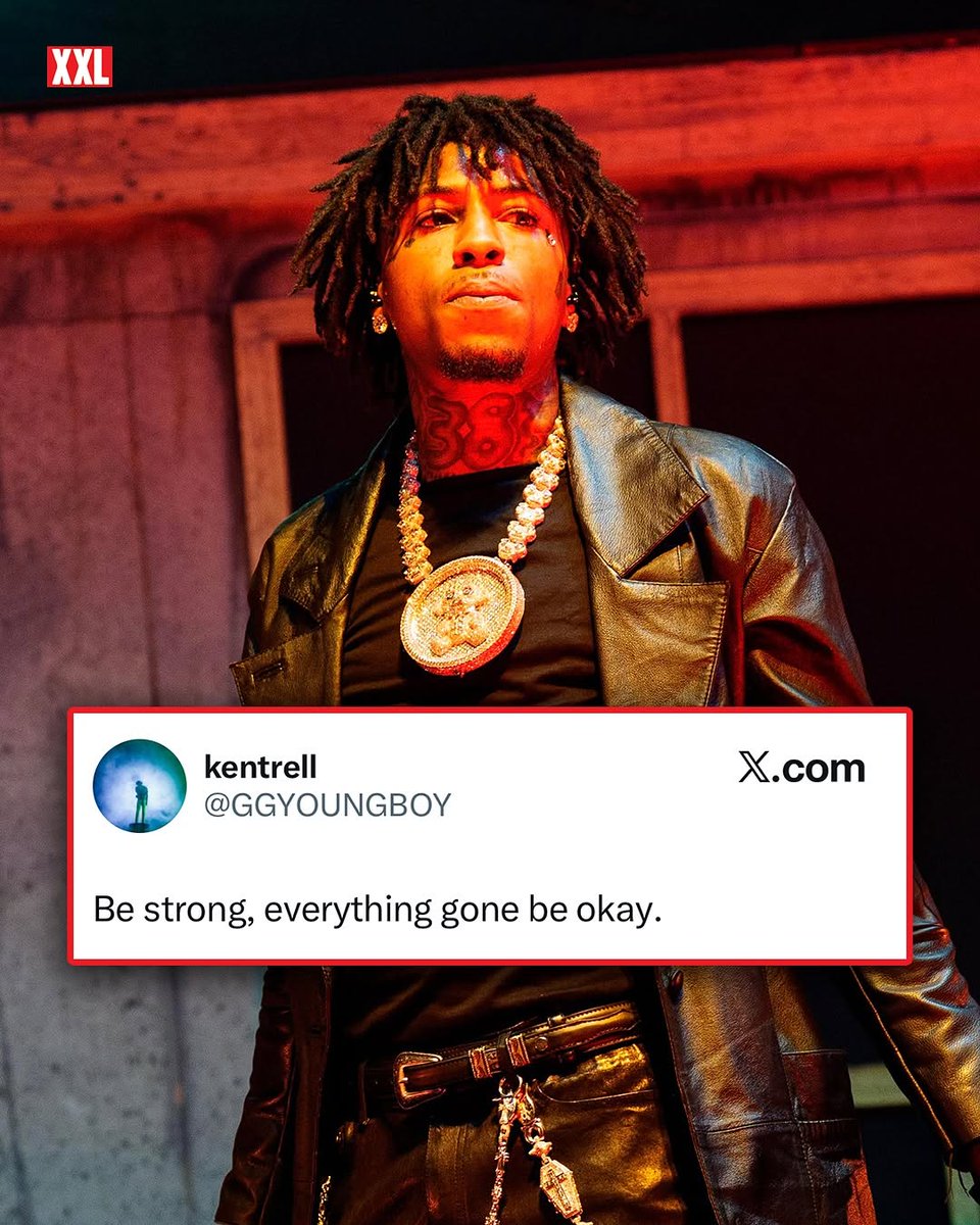 XXL's tweet photo. NBA YoungBoy shares a message of encouragement on X 💚

"Be strong, everything gone be okay." https://t.co/g8mJrHmv0Y