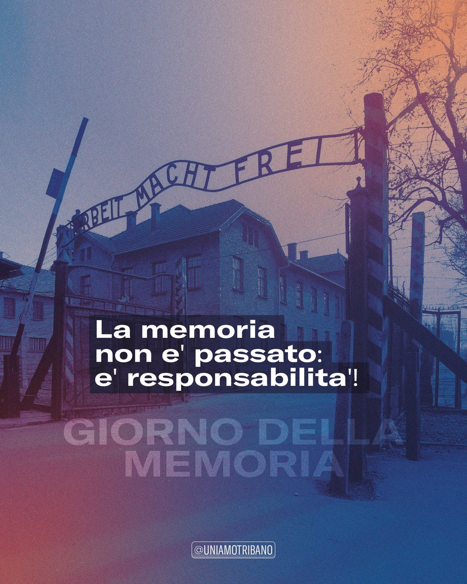 🕎 𝐋𝐚 𝐦𝐞𝐦𝐨𝐫𝐢𝐚 𝐧𝐨𝐧 𝐞̀ 𝐩𝐚𝐬𝐬𝐚𝐭𝐨: 𝐞̀ 𝐫𝐞𝐬𝐩𝐨𝐧𝐬𝐚𝐛𝐢𝐥𝐢𝐭𝐚̀!

Oggi, nel 𝐆𝐢𝐨𝐫𝐧𝐨 𝐝𝐞𝐥𝐥𝐚 𝐌𝐞𝐦𝐨𝐫𝐢𝐚, onoriamo le vittime dell’Olocausto affinché il passato non venga mai dimenticato e simili orrori non si ripetano mai più 🙏

#GiornoDellaMemoria