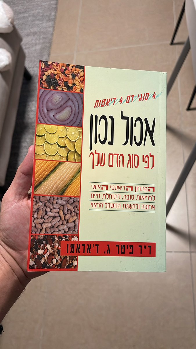 מאתגר את <a href="/NBhgdrh/">דג הכסף</a> לחקור את הספר ואולי לנסות גם תפריט תזונה לפי סוג הדם.
אני התחלתי היום, אקח עד סוף השבוע לערוך שינויים בקניות ואעדכן בהמשך!