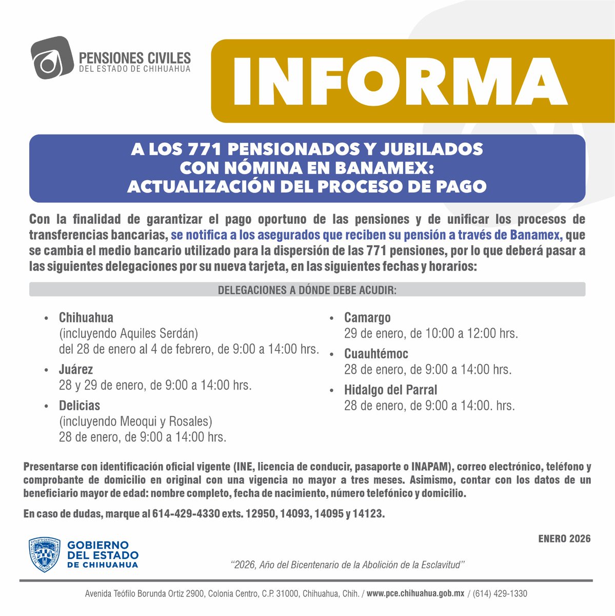 Pensiones Civiles del Estado de Chihuahua (@pensioneschih) on Twitter photo 