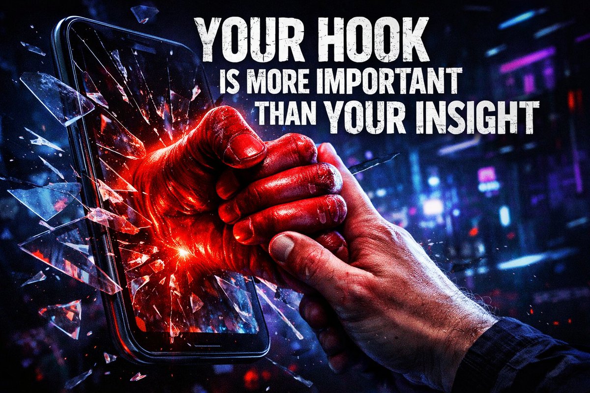 godfather_web3's tweet image. Day 22/100 Marketing Playbook 

You spent 2 hours crafting the perfect insight...
But if the first 7 words don't GRAB them by the throat,
it's just expensive noise in the scroll graveyard.

Your hook &amp;gt; your insight. Every single time.

No killer opener = zero eyeballs = zero…