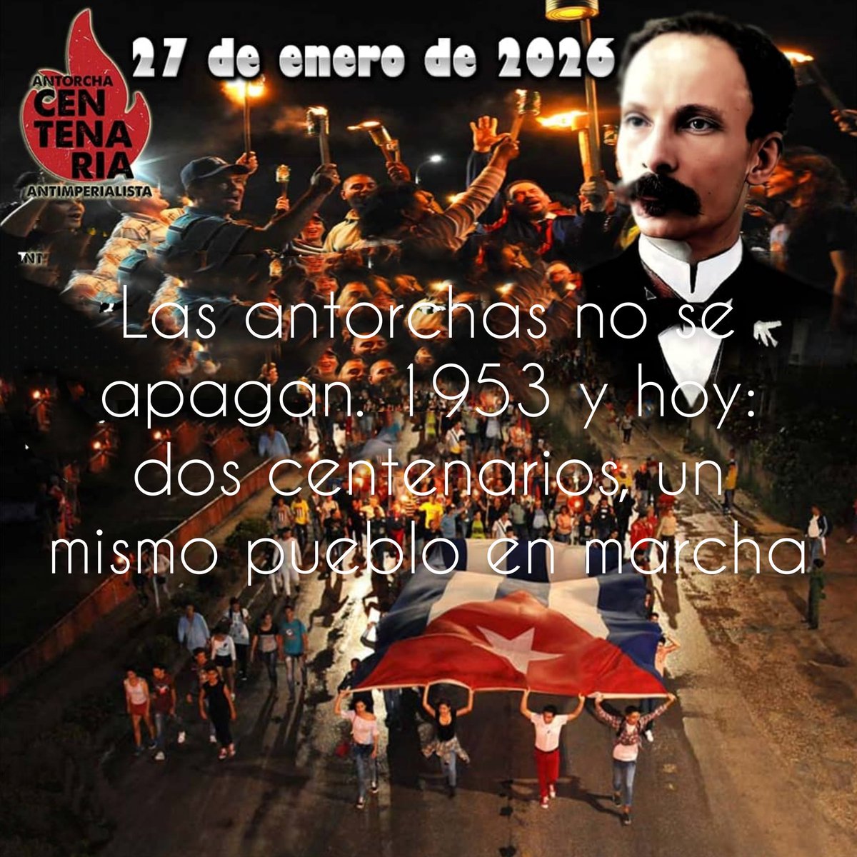 NipeAntilla's tweet photo. De la Generación del Centenario a la de hoy: una sola marcha, una misma luz. #Martí y #Fidel viven en cada antorcha que defiende la Patria
#CitmaDelegaciónHolguín #Antilla https://t.co/JJrptewFCC