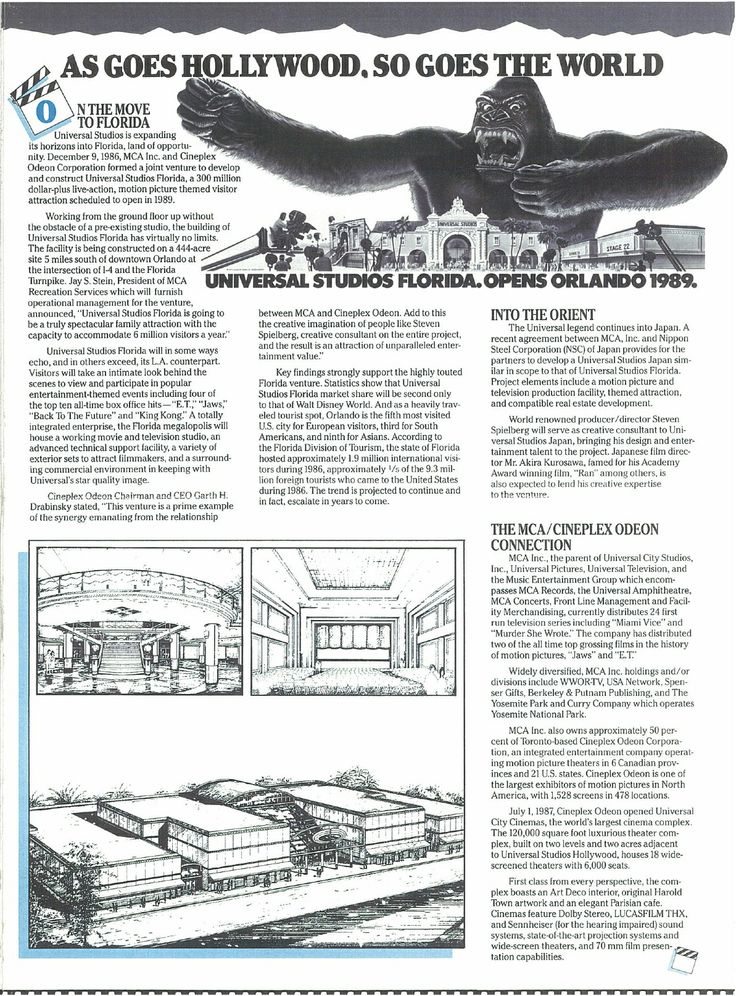 Cool press release. Interesting to see rendering of soundstages. Also, note opening year of 1989. #universalstudios