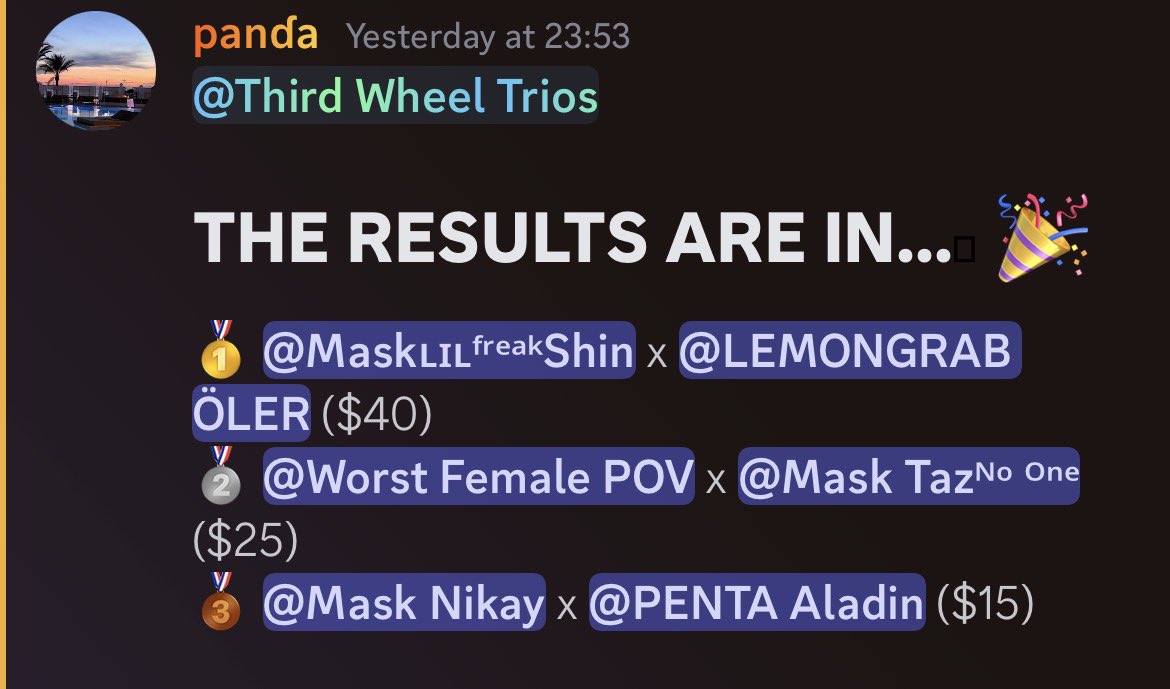 1st place 
Buying kebab with this one