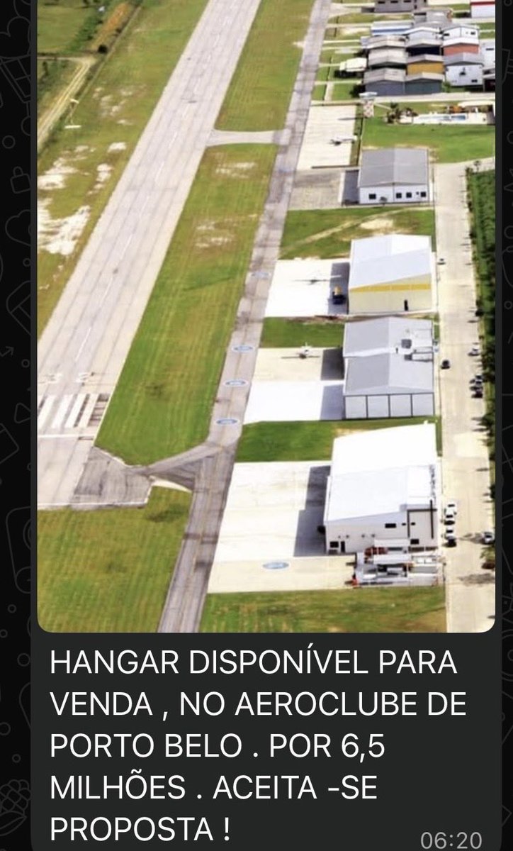 Se1Malta's tweet photo. @neymarjr HANGAR DISPONÍVEL PARA VENDA , NO AEROCLUBE DE PORTO BELO . POR 6,5 MILHÕES . ACEITA -SE PROPOSTA ! https://t.co/Q1TUzDMDzK