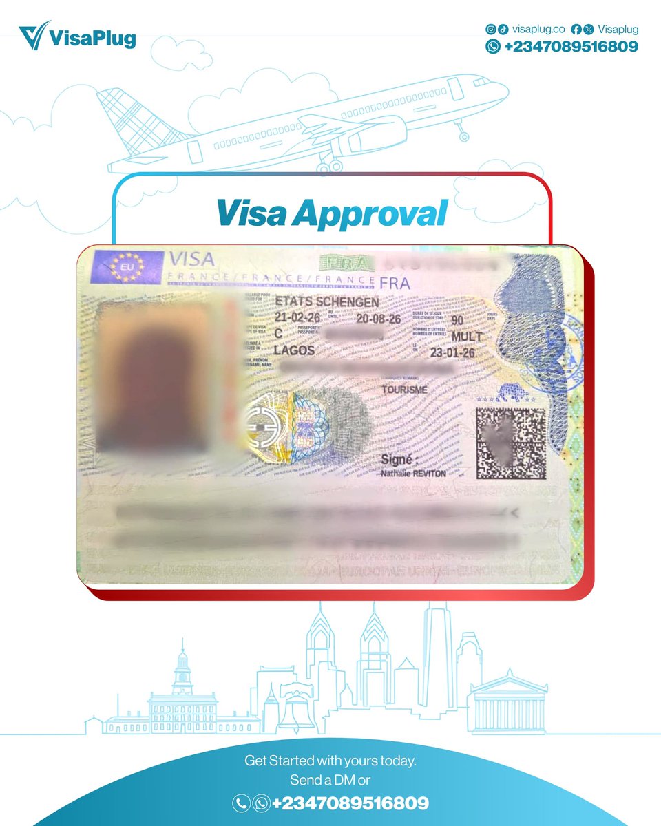 visa_plug's tweet photo. Congratulations to our client Visa victory unlocked! ๐โ๏ธ
France Schengen tourist visa approved โ
From Lagos to Europe, dreams moving forward. ๐โจ
Need help with your visa application?
DM VisaPlug on WhatsApp: +2347089516809
#Visaplug #VisaApproval #Francevisa https://t.co/Dja1lYPHcS