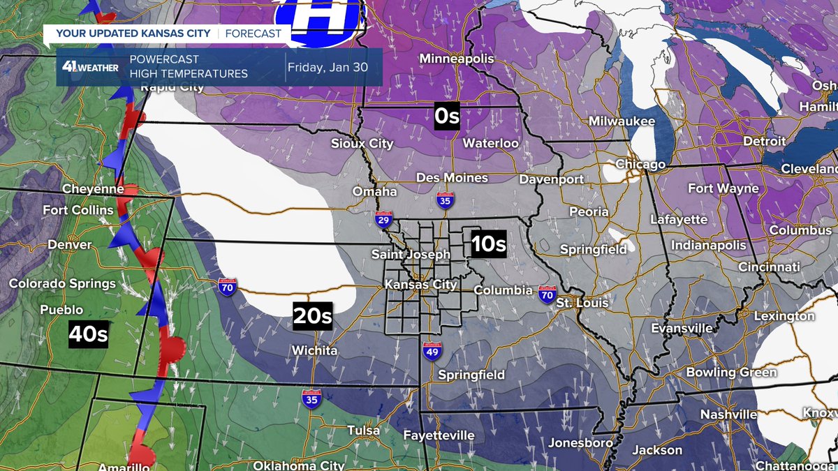JeffPennerKSHB's tweet image. WEATHER UPDATE (01/27/2026):
We have gone from the deep freeze to the freezer with a bit warmer air today. We are about to go back to the deep freeze. But, there is light at the end of the tunnel. Any snow?

Details are in our @KSHB41 weather blog at:

kshb.com/weather/kshb-4…