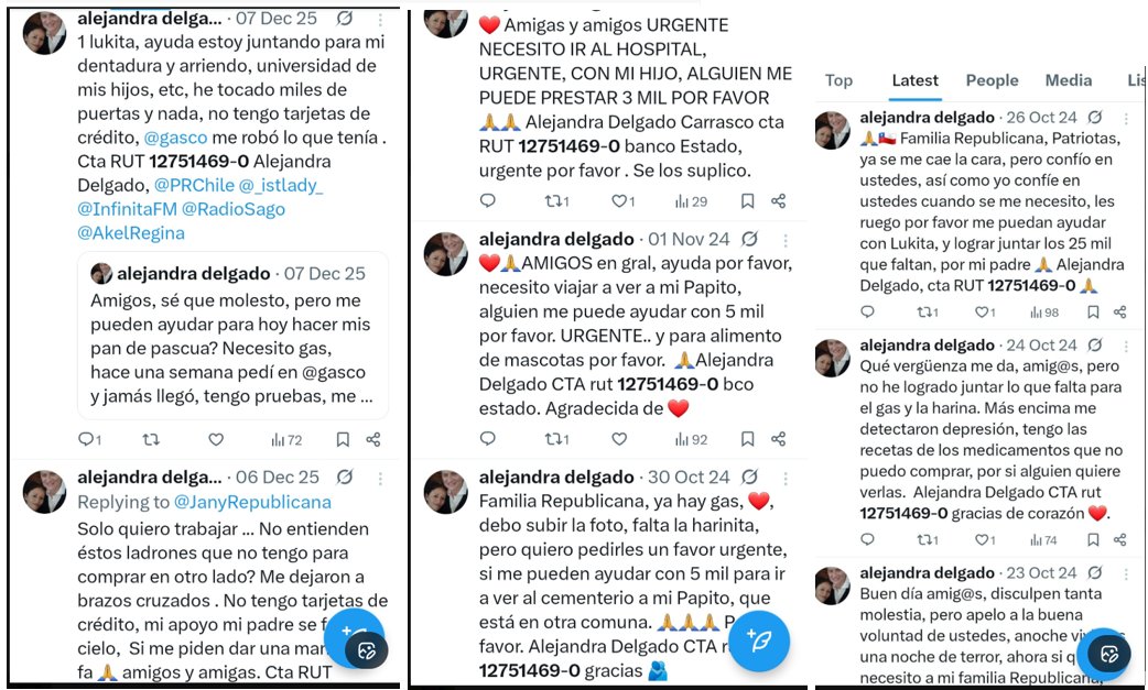 <a href="/ceciliaviajera/">Cecy 2025🌹VIÑA</a> <a href="/JanyRepublicana/">alejandra delgado</a> Pasen a ver esta triste historia👇😂😂Además de estafadora, vive de las ayudas sociales del gobierno, pero odia a los zurdos y dice que ella nos mantiene 😂😂 ella que no tiene ni para la luz, ni para los dientes, ni para el arriendo, la universidad, la salud y un largo etc. 👇👇