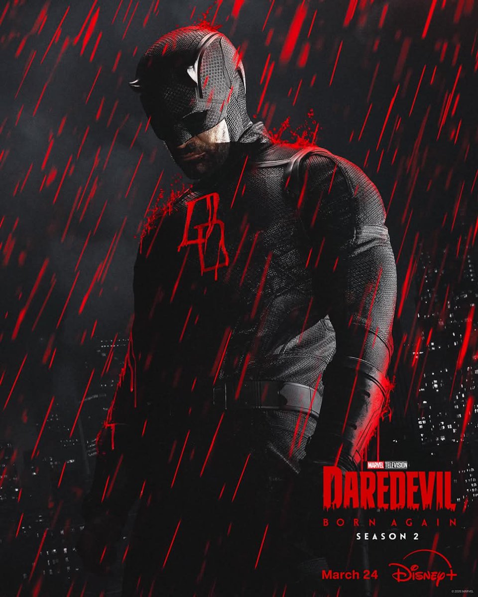LabX_Studio's tweet photo. Charlie Cox in the official poster for #Daredevil: Born Again Season 2.

Premiering March 24 on Disney+. https://t.co/SI5YdkMBbT
