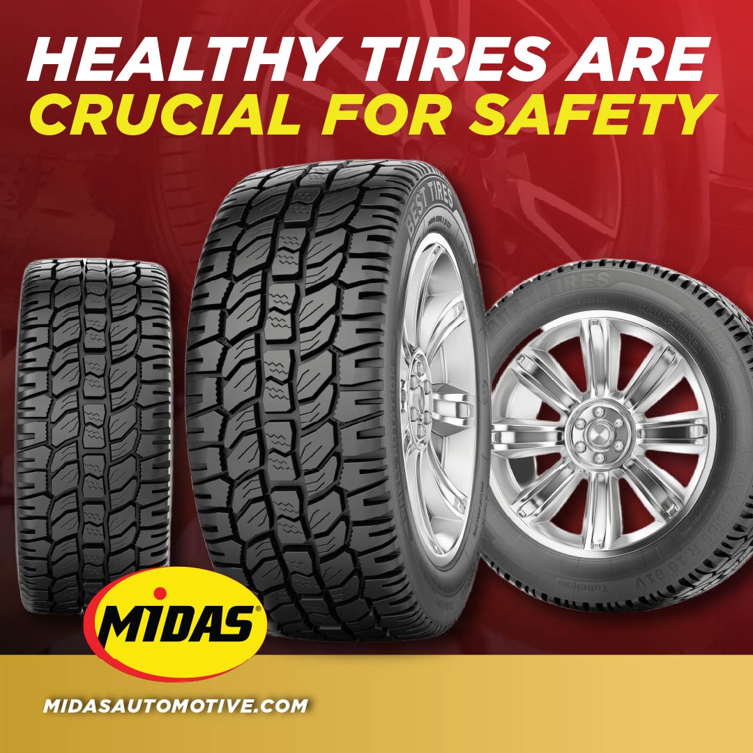 Your tires matter—especially in winter 🛞 From rotations to replacements, we’ll keep your tires gripping the road safely. Schedule your tire service today!
#TireSafety #MidasTires #CarMaintenance
